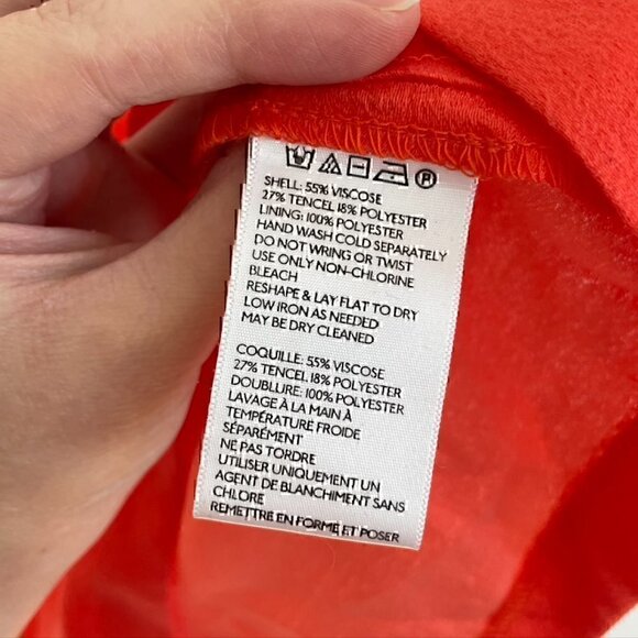 COOPERATIVE URBAN OUTFITTERS Bright Coral Orange Strapless Mini Sheath ? Dress - Picture 8 of 12